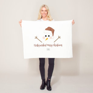 Frosty wishes! Merry Christmas Fleece Blanket