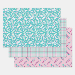 Frosty Wrapping Paper Set of 3 Sheets