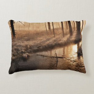 Frosty Yellowstone Morning Decorative Pillow