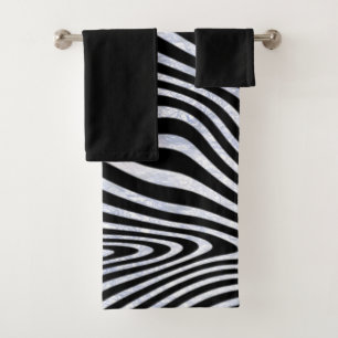 Frosty Zebra Stripes Bath Towel Set