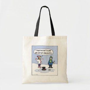 Frosty's Last Day - Funny Christmas Cartoon Tote Bag