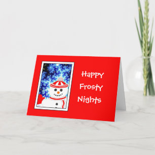 FROSTY'S NIGHT Snowman Design Greeting Card