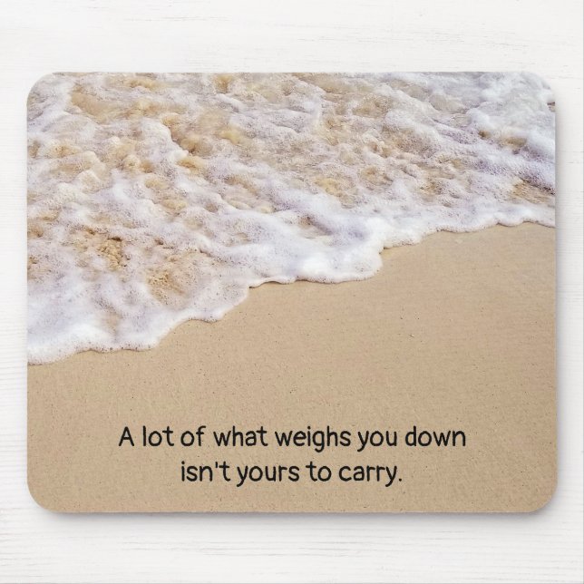 Frothy Ocean Surf with Quote Mouse Pad (Front)