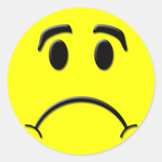 Frown Classic Round Sticker