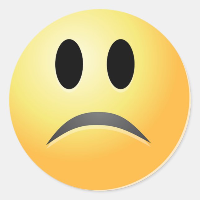 Frown Sad Miss-you Face Destiny Art Classic Round Sticker (Front)