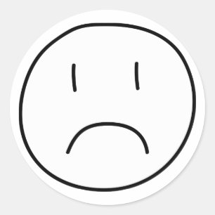 Frowning Classic Round Sticker