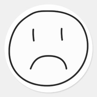 Frowning Classic Round Sticker