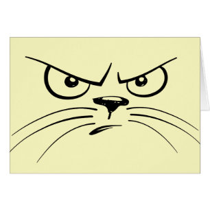 Frowning Drawn Cat Face