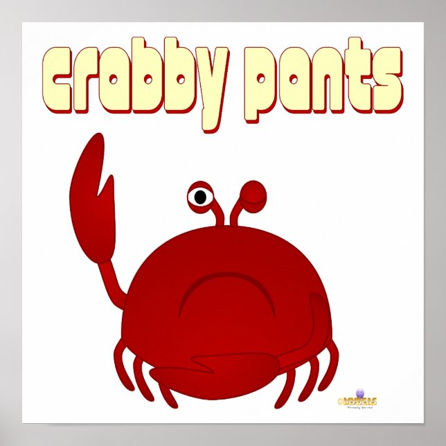 Frowning Red Crab   Pants Poster (Front)