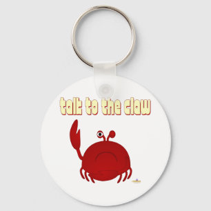 Frowning Red Crab Talk To The Claw Keychain