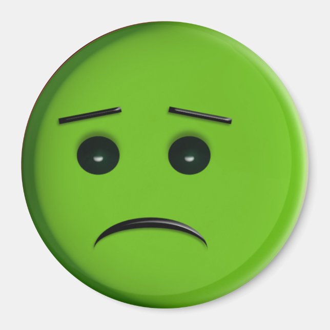 Frowny Face Green Magnet (Front)