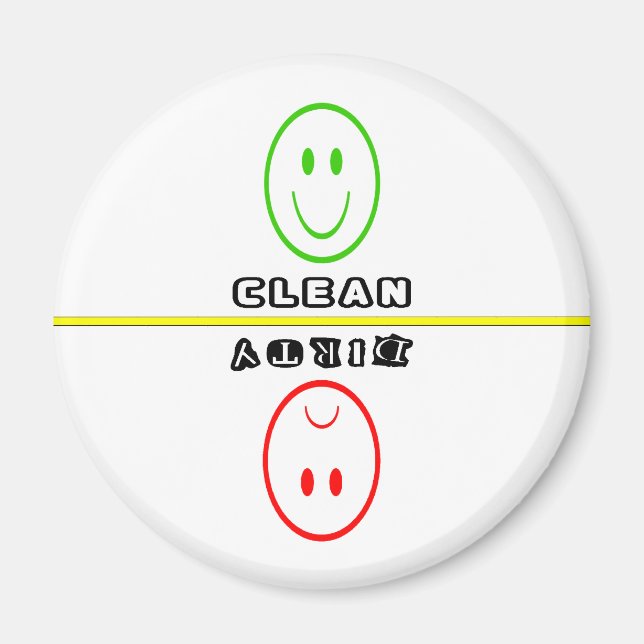 Frowny/Smiley Face Clean/Dirty Dishes Magnet (Front)