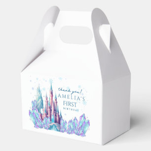 Frozen 1st Birthday Cartoon Castle First Birthday  Favor Box