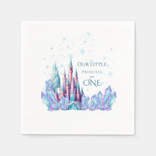 Frozen 1st Birthday Cartoon Castle First Birthday  Napkin