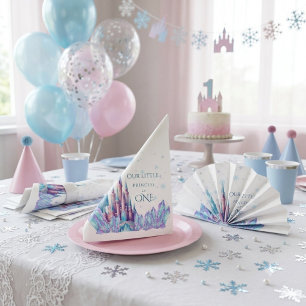 Frozen 1st Birthday Cartoon Castle First Birthday Napkin