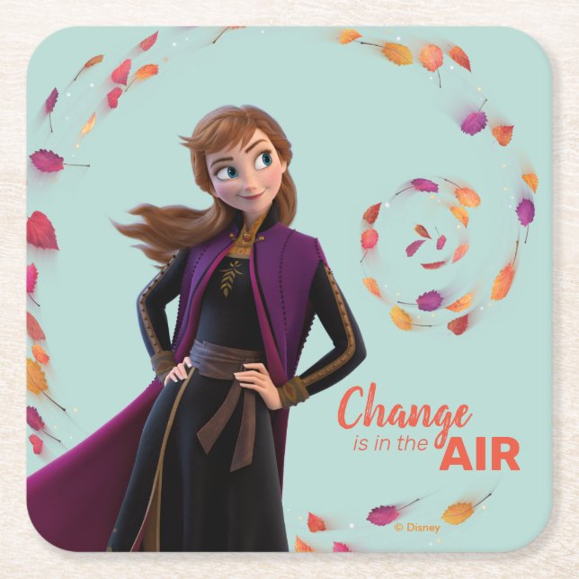 Frozen 2: Anna | Change Is In The Air Square Paper Coaster (Front)