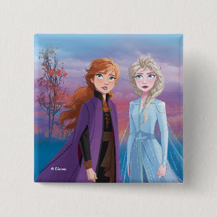 Frozen 2   Anna & Elsa   A Journey Together 2 Inch Square Button