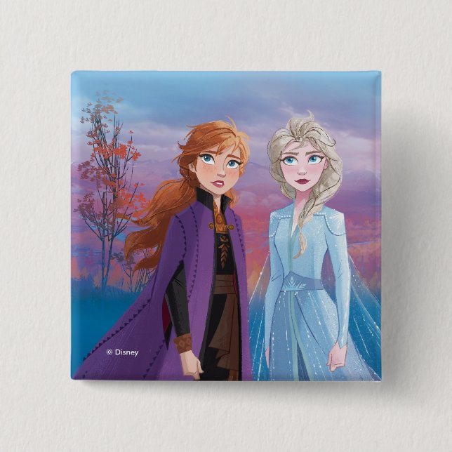 Frozen 2 | Anna & Elsa | A Journey Together Inch Square Button (Front)
