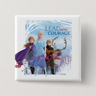 Frozen 2: Anna, Elsa, & Friends   Courage 2 Inch Square Button