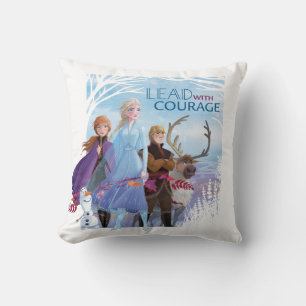 Frozen 2: Anna, Elsa, & Friends   Courage Throw Pillow
