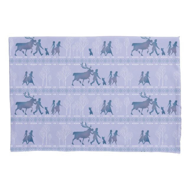 Frozen 2: Anna, Elsa, & Friends Winter Pattern Pillowcase (Front)