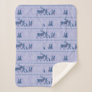 Frozen 2: Anna, Elsa, & Friends Winter Pattern Sherpa Blanket