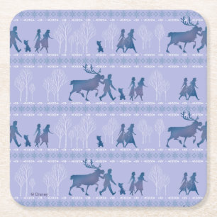 Frozen 2: Anna, Elsa, & Friends Winter Pattern Square Paper Coaster