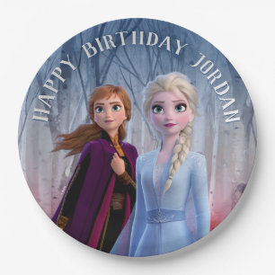 Frozen 2 - Anna & Elsa Happy Birthday Paper Plate