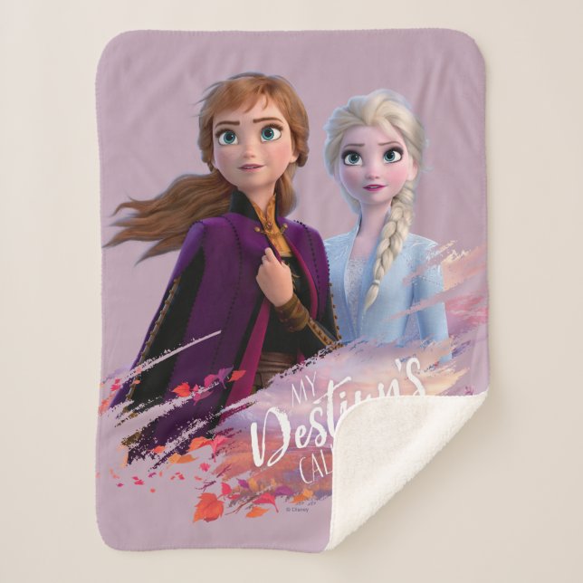 Frozen 2: Anna & Elsa | My Destiny's Calling Sherpa Blanket (Front)