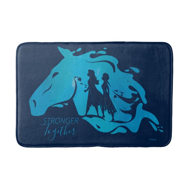 Frozen 2: Anna, Elsa, & Nokk Watercolor Graphic Bath Mat (Front)