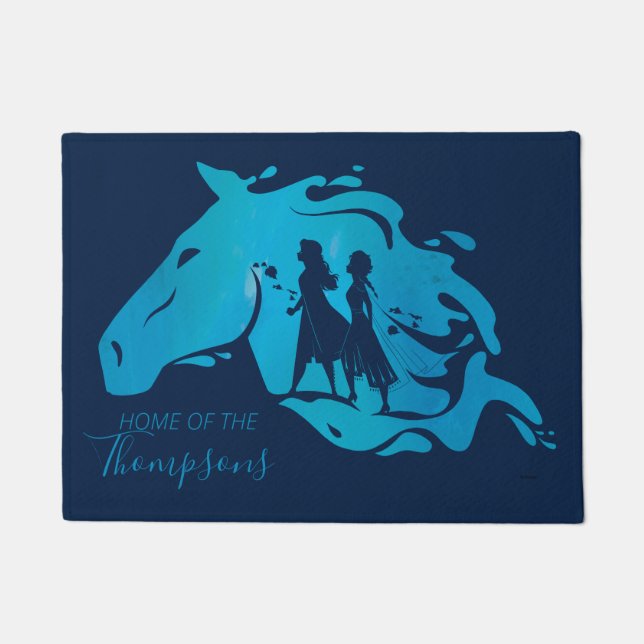 Frozen 2: Anna, Elsa, & Nokk Watercolor Graphic Doormat (Front)