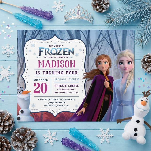 Frozen 2 - Anna, Elsa & Olaf Birthday Party Invitation Postcard (Creator Uploaded)