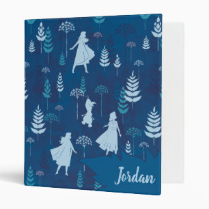 Frozen 2: Anna, Elsa, & Olaf Blue Foliage Pattern Binder