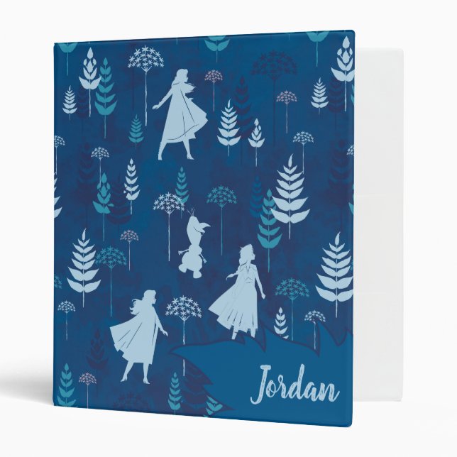 Frozen 2: Anna, Elsa, & Olaf Blue Foliage Pattern Binder (Front/Inside)