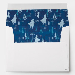 Frozen 2: Anna, Elsa, & Olaf Blue Foliage Pattern Envelope