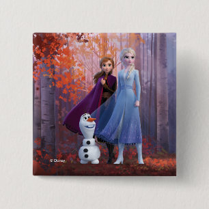 Frozen 2 Anna, Elsa & Olaf Inch Square Button