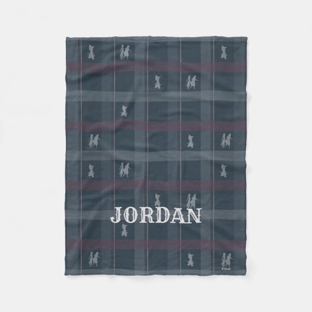 Frozen 2: Anna, Elsa, & Olaf Tartan Pattern Fleece Blanket (Front)