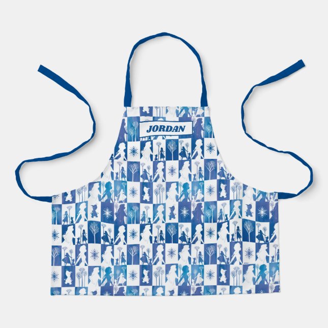 Frozen 2: Anna, Elsa, & Olaf Winter Tile Pattern Apron (Front)