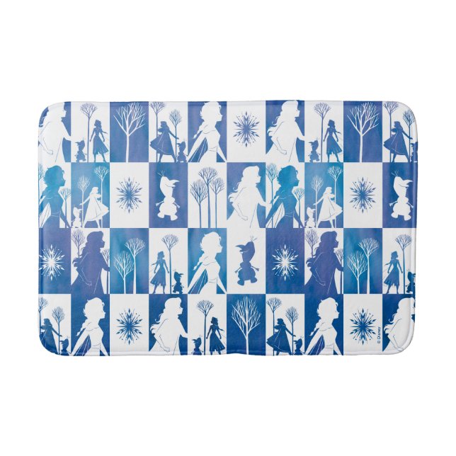 Frozen 2: Anna, Elsa, & Olaf Winter Tile Pattern Bath Mat (Front)