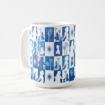 Frozen 2: Anna, Elsa, & Olaf Winter Tile Pattern Coffee Mug<br><div class="desc">Frozen 2 | This winter style chequered pattern features Anna,  Elsa,  and Olaf in silhouetted rectangles,  featuring snowflakes and birch trees.</div>