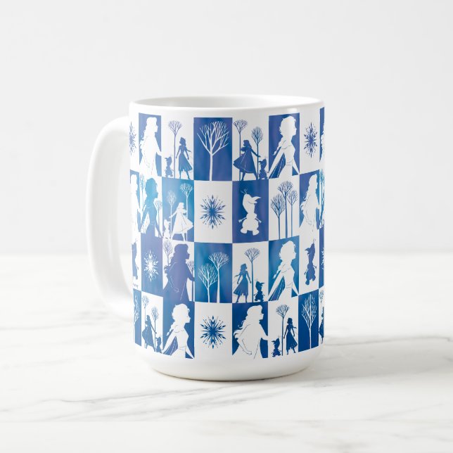Frozen 2: Anna, Elsa, & Olaf Winter Tile Pattern Coffee Mug (Front Left)