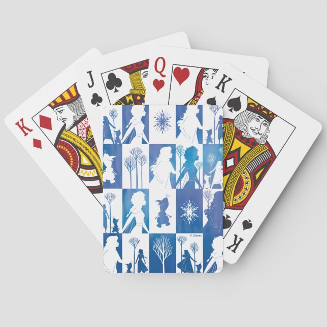 Frozen 2: Anna, Elsa, & Olaf Winter Tile Pattern P Playing Cards (Back)