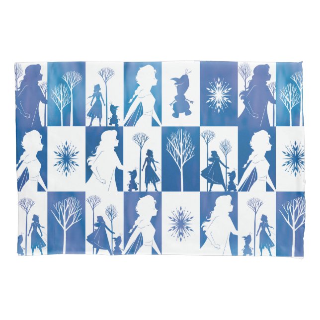 Frozen 2: Anna, Elsa, & Olaf Winter Tile Pattern Pillowcase (Front)