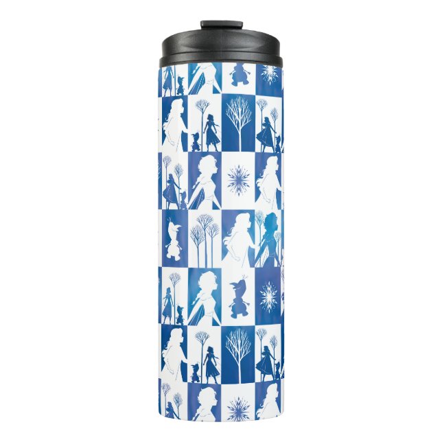 Frozen 2: Anna, Elsa, & Olaf Winter Tile Pattern Thermal Tumbler (Front)