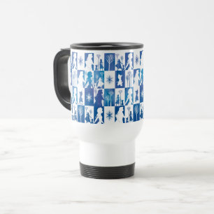 Frozen 2: Anna, Elsa, & Olaf Winter Tile Pattern Travel Mug