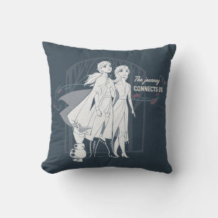 Frozen 2: Anna & Elsa   The Journey Connects Us Throw Pillow