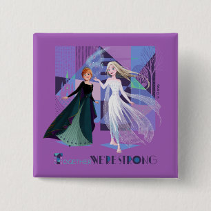 Frozen 2   Anna & Elsa - Together We're Strong 2 Inch Square Button