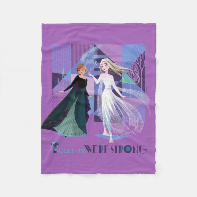 Frozen 2 | Anna & Elsa - Together We're Strong Fleece Blanket (Front)