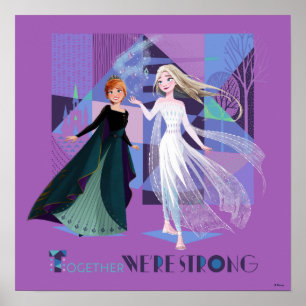 Frozen 2   Anna & Elsa - Together We're Strong Poster