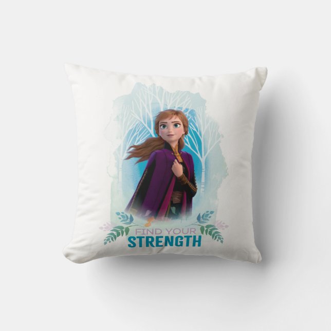 Frozen 2: Anna | Find Your Strength Throw Pillow (Front)